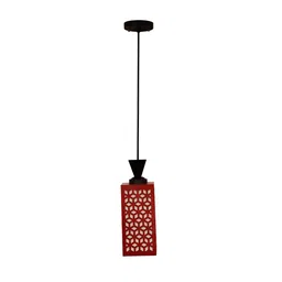 Gojeeva Red Wood Square Shaped Wall Lamp image 4