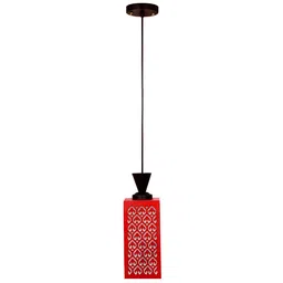 Gojeeva Red Wood Square Shaped Wall Lamp image 3