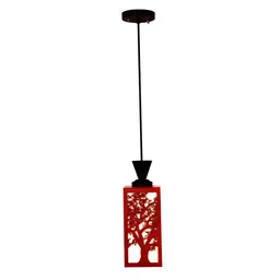 Gojeeva Red Wood Square Shaped Wall Lamp image 3