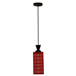 Gojeeva Red Wood Square Shaped Wall Lamp image 2