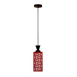 Gojeeva Red Wood Square Shaped Wall Lamp image 3