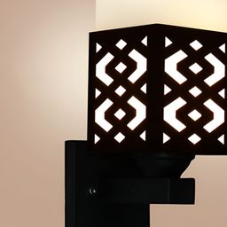 Gojeeva Black Wood Square Shaped Wall Lamp image 3