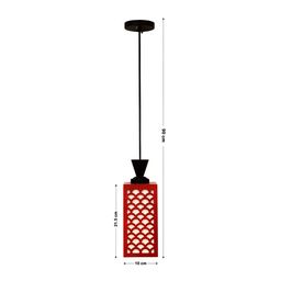 Gojeeva Red Wood Square Shaped Wall Lamp image 2