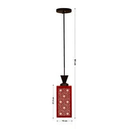 Gojeeva Red Wood Square Shaped Wall Lamp image 4