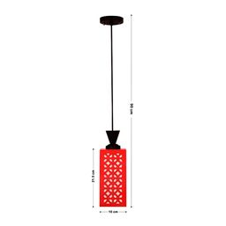 Gojeeva Red Wood Square Shaped Wall Lamp image 2