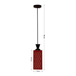 Gojeeva Red Wood Square Shaped Wall Lamp image 4