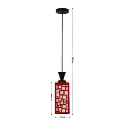 Gojeeva Red Wood Square Shaped Wall Lamp image 3