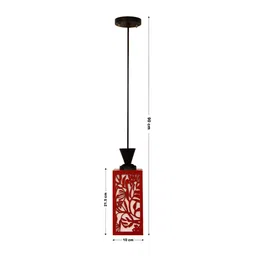 Gojeeva Red Wood Square Shaped Wall Lamp image 2