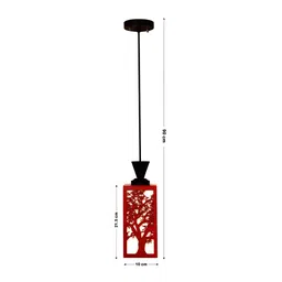 Gojeeva Red Wood Square Shaped Wall Lamp image 4