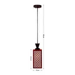 Gojeeva Red Wood Square Shaped Wall Lamp image 3