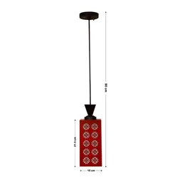 Gojeeva Red Wood Square Shaped Wall Lamp image 3