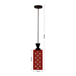 Gojeeva Red Wood Square Shaped Wall Lamp image 5