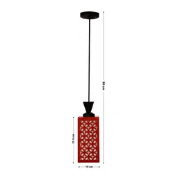 Gojeeva Red Wood Square Shaped Wall Lamp image 4