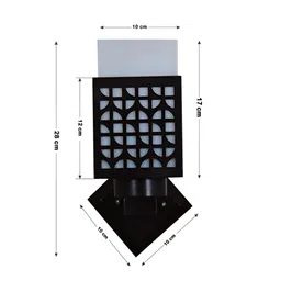 Gojeeva Black Wood Square Shaped Wall Lamp image 2