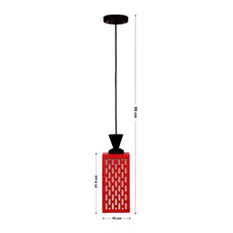 Gojeeva Red Wood Square Shaped Wall Lamp image 4