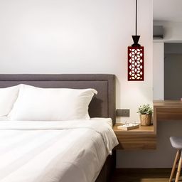 Gojeeva Red Wood Square Shaped Wall Lamp image 4