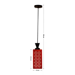Gojeeva Red Wood Square Shaped Wall Lamp image 4