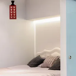 Gojeeva Red Wood Square Shaped Wall Lamp image 2
