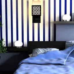 Gojeeva Black Wood Square Shaped Wall Lamp image 3