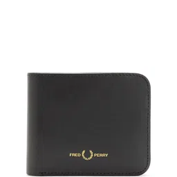Fred Perry Men Floral Textured Burnished Leather Logo Bi-Fold Two Fold Wallet-image-8