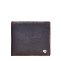 Eske Men Brown Solid RFID Leather Two Fold Wallet-picture-20