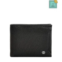 Eske Men Black Textured Two Fold Wallet-picture-0