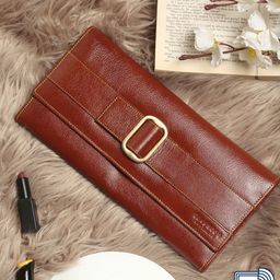 Teakwood Leathers Women Red & Cream-Coloured Leather Two Fold Wallet-39
