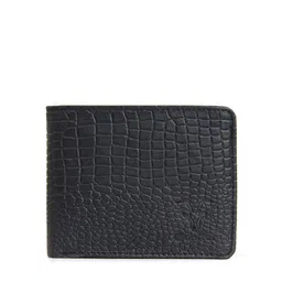 Goatter Men Black Animal Textured Leather Two Fold Wallet-40