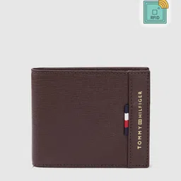 Tommy Hilfiger Men Brown Textured Leather Two Fold Wallet-37