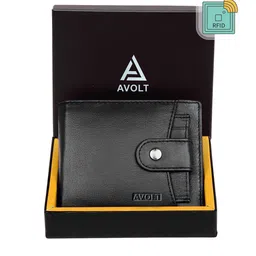 AVOLT Men Black Leather Two Fold Wallet-image-40