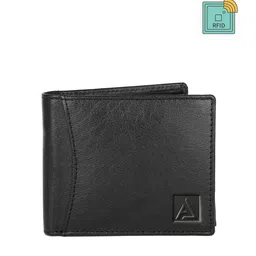 AVOLT Men Black Leather Two Fold Wallet-image-39