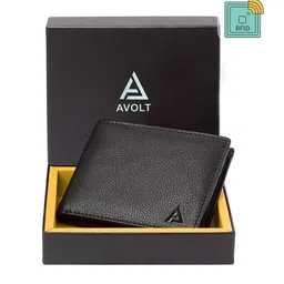 AVOLT Men Black Leather Two Fold Wallet-picture-9