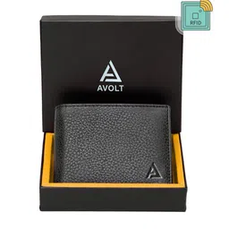 AVOLT Men Black Leather Two Fold Wallet-image-38