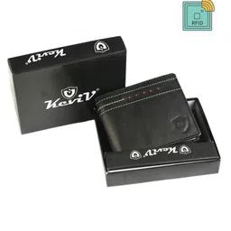 Keviv Men Black Leather Two Fold Wallet-image-71