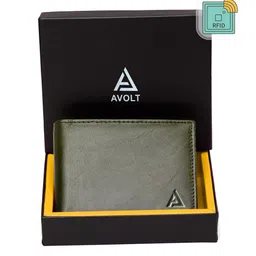 AVOLT Men Green Leather Two Fold Wallet-24