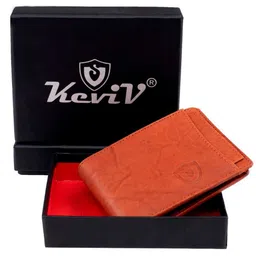 Keviv Self Design RFID Leather Two Fold Wallet-image-21