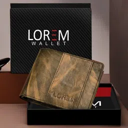 LOREM Men Brown Printed Two Fold Wallet-19