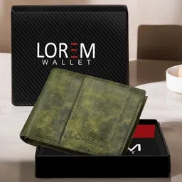 LOREM Men Green Printed Two Fold Wallet-47