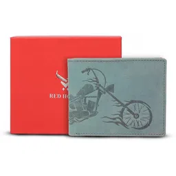 REDHORNS Men Printed Embossed Design Leather RFID Two Fold Wallet-18