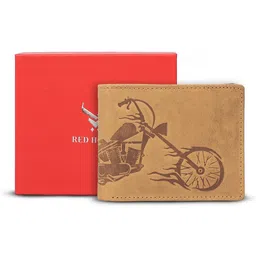 REDHORNS Men Graphic Printed Embossed Design Leather RFID Two Fold Wallet-32
