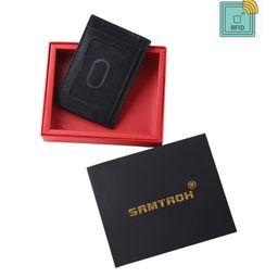 SAMTROH Unisex Black Leather Card Holder Wallet-30