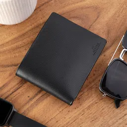 Alvaro Castagnino Men Black Textured Leather Two Fold Wallet-image-71