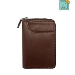 GREEN DRAGONFLY Unisex Coffee Brown Zip Detail PU Zip Around Wallet-image-90