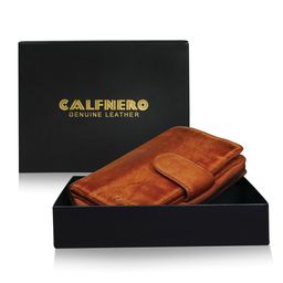CALFNERO Women Brown Leather Two Fold Wallet-image-35