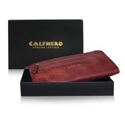 CALFNERO Women Brown Leather Zip Around Wallet-29
