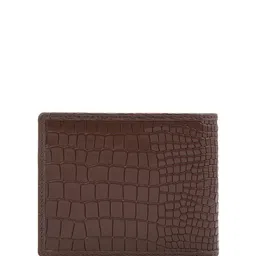 Joe & Mellon Men Geometric Textured Leather Two Fold Wallet image 5
