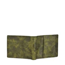 LOREM Men Green Printed Two Fold Wallet image 2