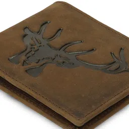 REDHORNS Men Animal Printed Leather Two Fold Wallet image 3