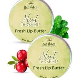 Nat Habit Set Of 2 Mint Rosehip Fresh Infused Lip Butter - 20 gm Each-10