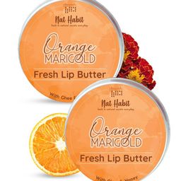 Nat Habit Set Of 2 Orange Marigold Fresh Infused Lip Butter - 20 gm Each-0